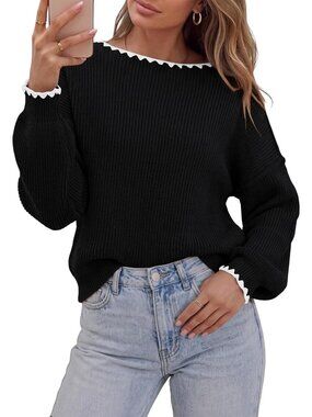 Cozy Oversized Fall Sweater for Women | Casual Long Sleeve Knit Top 2026